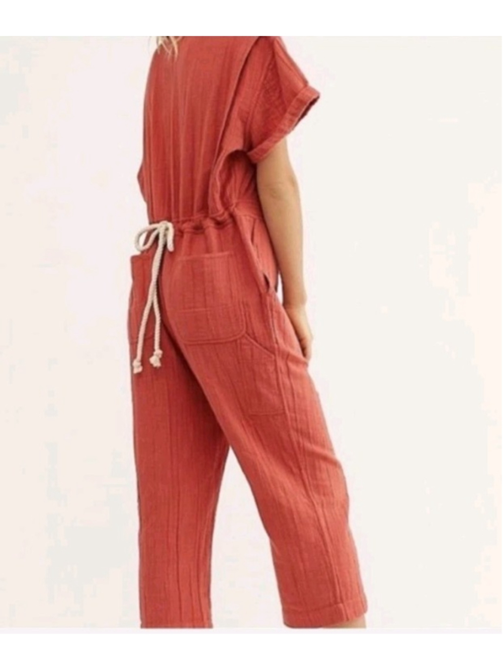 Free People Totally Crushin’ Jumpsuit Endless Summer One Piece Red/ Rouge Sz S - Picture 3 of 15